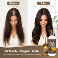 Champú y Acondicionador Vegano Chebe de Marca Privada para el Crecimiento del Cabello, Repara el Cabello Dañado, Sin Sulfatos, Anticaspa, Antirrotura
