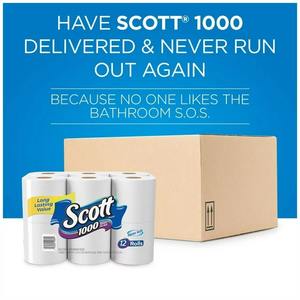 Scott 1000 Sheets Bathroom Tissue, <b>Toilet</b> Paper, 8 <b>Rolls</b> - Product Image 6