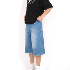 Shorts en jean décontractés pour hommes et femmes, coupe ample, taille mi-haute, couleur unie, respirants, effet usé, 100% coton, personnalisables avec logo OEM, été - Product Image 5