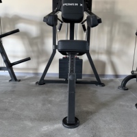 Machine de musculation professionnelle PowerX pour presse à épaules assise, équipement de musculation pour salle de sport avec sélecteur de poids
