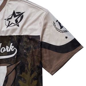 T-shirt pour homme personnalisé de haute qualité surdimensionné de sport et de gym en maille camouflage avec impression d'écran de lettres respirant - Product Image 4