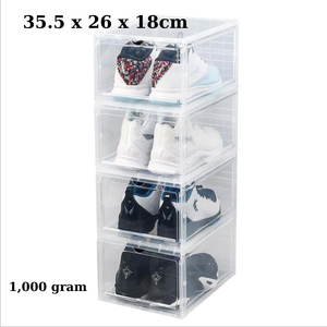 Boîtes à chaussures en plastique transparent Boîte de rangement pour chaussures avant Boîtes à chaussures à affichage transparent personnalisé Organisateur empilable Manufacture du Vietnam - Product Image 2