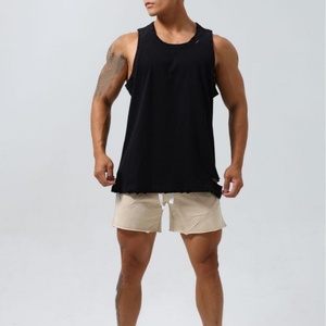 Nueva llegada camisetas sin mangas de alta calidad para hombres/material teñido liso y de secado rápido 100% algodón hecho camisetas sin mangas para hombres - Product Image 1