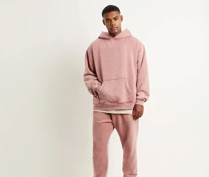 Sweat à capuche coupe ajustée délavé à l'acide de la meilleure qualité pour hommes, imprimé teint uni pour l'hiver, prix de gros - Product Image 3