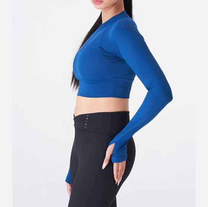 <b>Women's</b> Lightweight <b>V</b>-<b>neck</b> Crop Top Anti-Wrinkle Breathable Quick Dry Summer Trending - Product Image 2