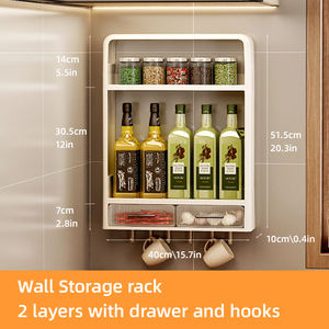 Vente en gros de tentures murales modernes Étagère de cuisine Étagère multicouche en plastique Étagère de cuisine multifonctionnelle pour étagères de chambre à coucher - Product Image 4