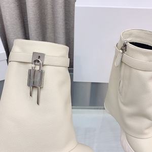 Produits phares en gros : Bottines à talon compensé Shark Lock pour femme, bout rond, mode automne-hiver - Product Image 2