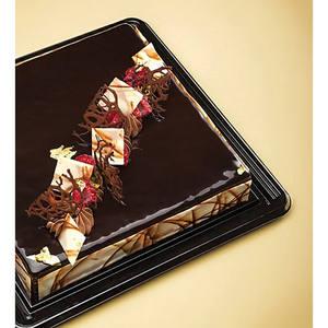 Medoro Lot de 60 plateaux carrés noirs 20x20 cm Plateaux décoratifs en plastique rigide - Product Image 4