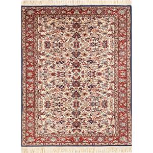 Alfombras de Lana Anudadas a Mano Aalam Ivory Paem-1251, Estilo Tabriz, Rectangulares, Hechas a Mano con Diseño Floral para Decoración del Hogar, Sala de Estar y Pasillo - Product Image 1