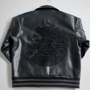 Parches de chenilla personalizados de alta calidad bordados de cuero genuino impermeable Letterman chaqueta universitaria para Hombres estilo Streetwear - Product Image 4