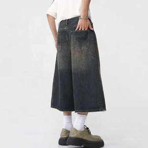 New High Quality Custom <b>Mens</b> Street Denim <b>Shorts</b> with <b>Vintage</b> Zipper Design Made from 100 Percent Cotton for Durable and Stylish - Product Image 2