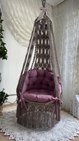 100% fait à la main en macramé suspendu balançoire Boho Style tissé à la main suspendu hamac chaise balançoire pour balcon et jardin