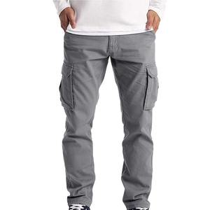 Wholesale High Quality Canvas Mid <b>Waist</b> <b>Men</b> Cargo <b>Trouser</b> with <b>Elastic</b> Drawstring Baggy Fit for Gym & Outdoor Use - Product Image 2