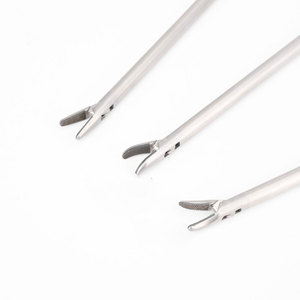 Porte-aiguille laparoscopique manuel en acier inoxydable argenté de haute qualité, instruments chirurgicaux réutilisables pour la chirurgie générale, certifié CE - Product Image 4