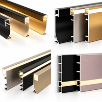 Profilé en aluminium moderne pour plinthe LED avec canal pour bande LED, pour éclairage architectural mural et au sol