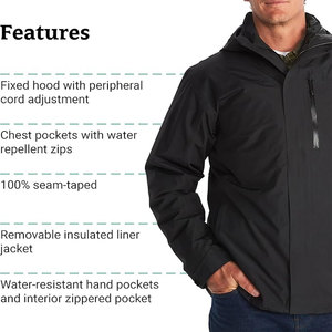 Custom Logo Men's <b>Lightweight</b> Windbreaker Vintage Style Waterproof Softshell <b>Jacket</b> Stand Zipper <b>Denim</b> for Outdoor Winter Use - Product Image 5