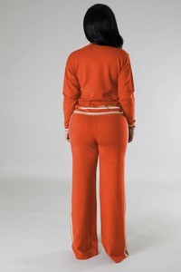 2025 Women's Casual Plus Size Clothing Elegant Loungewear Two-Piece Set with <b>Hoodie</b> Patches New Solid Color - Product Image 4