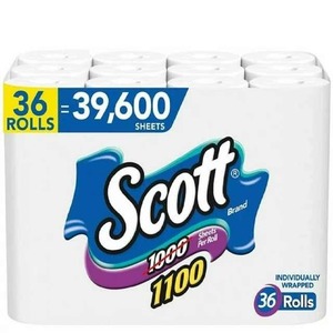Papier hygiénique non parfumé Scott 1100, 1 pli (36 rouleaux = 1100 feuilles par rouleau)-Papier hygiénique emballé individuellement - Product Image 5