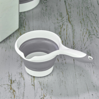 Seau pliable en plastique AFOSSA CM-250 avec poignée, 1,1 litre, gris et blanc, écologique, résistant à l'eau bouillante, multi-usages, pour l'extérieur
