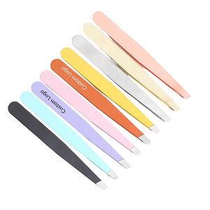 Pince à épiler sourcils en acier inoxydable de haute qualité, à pointe incurvée et inclinée, légère, durable, de précision, pour l'épilation du visage et des cils - Product Image 4