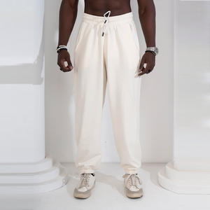 Pantalon de jogging de sport taille moyenne décontracté pour hommes Pantalon de survêtement ample en polaire avec logo personnalisé Coupe normale Cordon de serrage personnalisable - Product Image 3