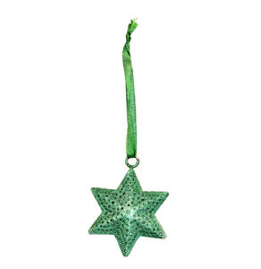 Silver Glitter Star Hanging Ornament for Christmas <b>Tree</b> Decoration Holiday Home Party Festive Gift Decor Piece - Product Image 3