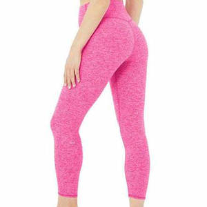 Conjunto de sujetador y mallas con relleno acanalado rosa, conjuntos elegantes de 2 piezas para gimnasio para mujer, ropa deportiva Sexy para gimnasio sin espalda, traje de entrenamiento físico - Product Image 2