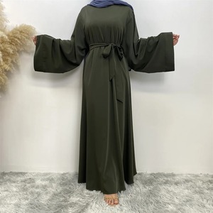 Robe modeste pour femmes Abaya Khimar manches chauve-souris Burqa Caftan Robe mignon Style islamique arabe motif solide vêtement de prière turquie - Product Image 6