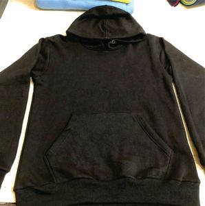 เสื้อฮู้ดดี้ผู้ชายสีดำทรงครอป ผ้าเฟรนช์เทอร์รี่ น้ำหนัก 450 กรัม ทรงหลวม ไหล่ตก ผลิตตามสั่ง - Product Image 3