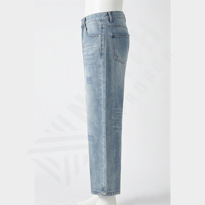 Vente flash : Pantalon en jean décontracté pour homme, printemps-été, design personnalisé, coton léger, imperméable, respirant, mi-élastique, uni - Product Image 6