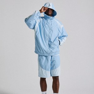 Ensemble de survêtement de sport pour homme avec logo personnalisé, veste zippée et pantalon de jogging respirant en polyester et nylon, coupe-vent pour l'automne - Product Image 5