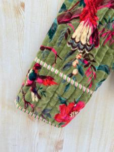 เสื้อแจ็กเก็ตผ้ากำมะหยี่ Boho สำหรับผู้หญิงเสื้อคลุมฤดูหนาวผ้าคอตตอนพิมพ์ลายบล็อกทำด้วยมือน้ำหนักเบามีสไตล์ - Product Image 2