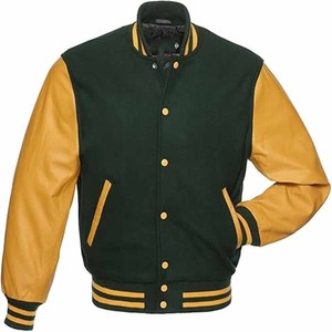 Chaqueta Universitaria para Hombre, Parches Bordados en Chenilla, Cierre de Cremallera, Estilo Bomber, Talla Grande, para Exteriores - Product Image 1