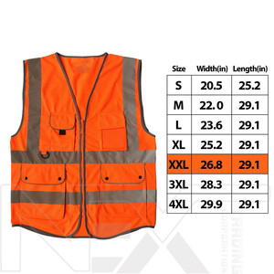 Logo de couleur personnalisé gilet à fermeture éclair à six poches classe 2 veste de sécurité haute visibilité pour les arpenteurs vêtements de travail d'hiver gilet réfléchissant - Product Image 6