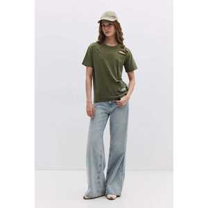 T-shirt décontracté déchiré et coupé, 100% coton - Product Image 2