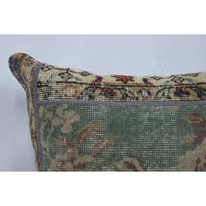 28x28 Inch Multicolor Bohemian Patchwork Wool Kantha <b>Pillow</b> Embroidered Floral Vintage Print Decorative Cushion Woven Technique - Product Image 2