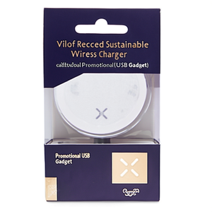 Caricatore Wireless Sostenibile Riciclato Vilof, Gadget USB Promozionale - Product Image 3