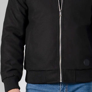 Chaqueta de Lana Negra Personalizable al por Mayor, 100% de Alta Calidad, Corte Ajustado Regular, Manga Larga, Chaqueta Casual de Invierno - Product Image 3