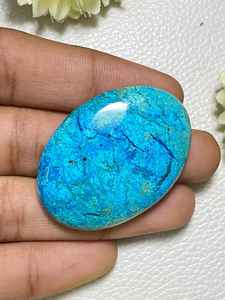 Venta al por mayor Lote Natural Chrysocolla Diseñador de piedras preciosas sueltas Cabujones de corte ovalado para colgante Fabricación de joyas Suministro de calidad suelta - Product Image 4