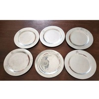Assiette de Présentation Moderne en Laiton Doré Antique, Qualité Alimentaire, Lavable, Écologique, Couleur et Logo Personnalisables, Décoration de Table