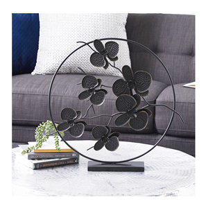 Escultura de Metal con revestimiento negro para sala de estar, novedad de 2024, escultura de mesa de hoja de hierro de estilo moderno, superventas - Product Image 1