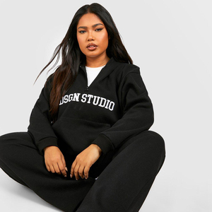 Venta caliente de gran tamaño de las mujeres personalizadas pulóver con capucha chándal con logotipo gimnasio ajuste pantalones de chándal Streetwear Joggers conjunto - Product Image 6