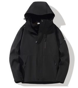 Chaqueta de senderismo de concha suave para exteriores con capucha a prueba de viento Diseño impermeable y cierre de cremallera - Product Image 2