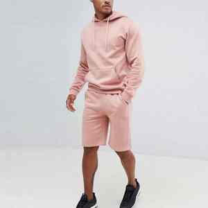 Sweat-shirt pull personnalisé imprimé couleurs délavées ensembles de shorts en coton épais ensemble de survêtements à capuche décontractés jogger pour hommes - Product Image 6