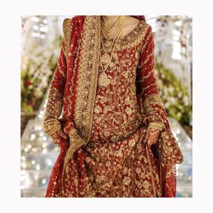 ชุดเดรสสัลวาร์คามีซแบบดั้งเดิมของอินเดียปากีสถานการออกแบบที่ทําด้วยมือทํางานบนผ้าชีฟองเสื้อผ้าอิสลามสําหรับผู้หญิง - Product Image 3