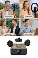 Microphone cravate sans fil portable 1-vers-2 avec suppression intelligente du bruit par IA pour le streaming en direct (vente en gros)