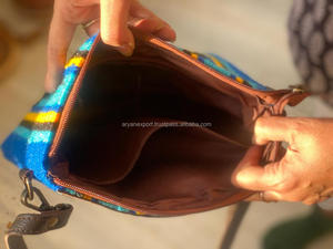 กระเป๋าหนังสไตล์ตะวันตกแอซเท็กทรงเครื่องมือกระเป๋าวินเทจสีน้ำตาลแนววินเทจกระเป๋าถือหนังบุสองชั้นไม่เหมือนใคร - Product Image 6