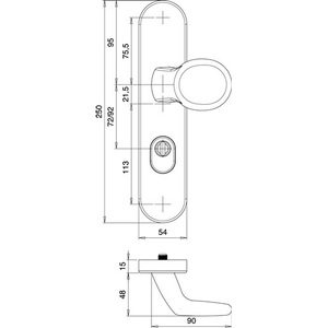 Schutzgarnitur Logo 8745/0272 Aluminium F1 72 mm 35-45 mm EDI <b>Storage</b> <b>Lockers</b> - Product Image 3