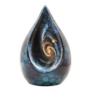 Urna Metálica Azul Fuego Galaxia para Cenizas Humanas, Diseño de Lágrima para Adultos, Tamaño Completo - Product Image 5