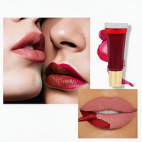 Glaçure à lèvres mate hautement pigmentée 5ml Formes d'huile de tache à lèvres brillantes Caractéristique détachable laissant la couleur de base visible